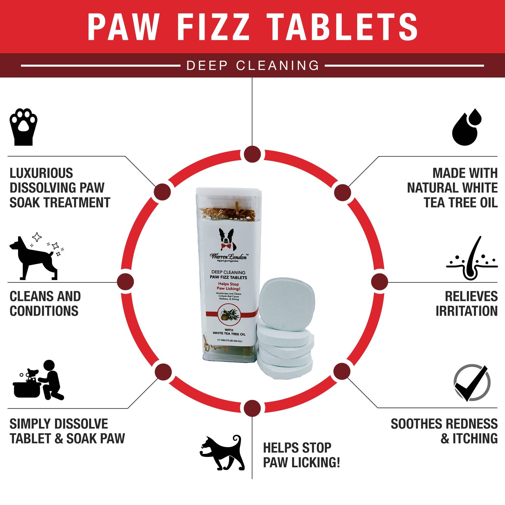 Deep Cleaning Paw Fizz Soak: 12 Tablets